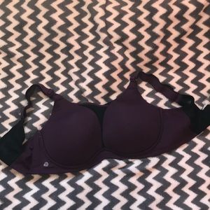 Dark purple molded no wire sports bra